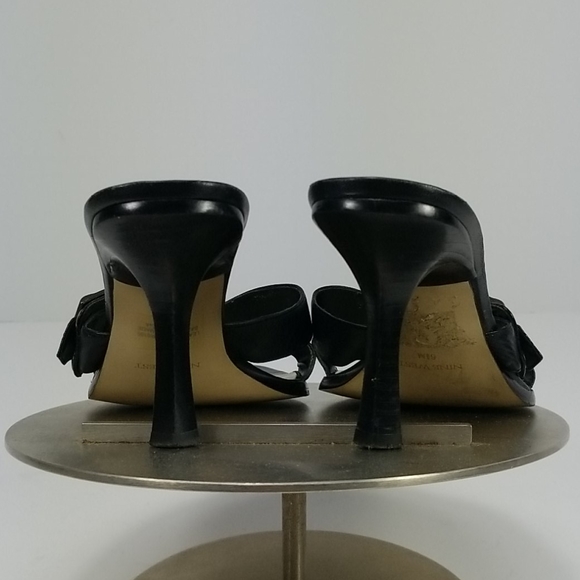 Nine West black leather slides with buckle sz 6.5 - Picture 4 of 8